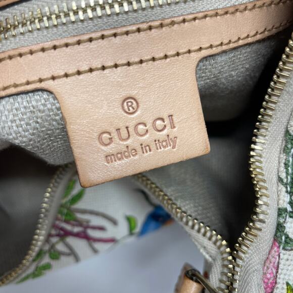 Gucci Horsebit Hobo Multicolor Flora Floral Cloth Leather Shoulder Bag Purse - Picture 17 of 17